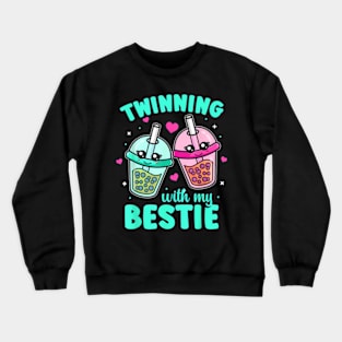 Twinning With My Bestie Twins Day Friends Matching Crewneck Sweatshirt